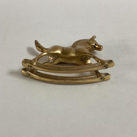 Lot Of 2 Vintage Solid Brass Rocking Horse Figurine Equestrian Home Decor MCM - Picture 10 of 10